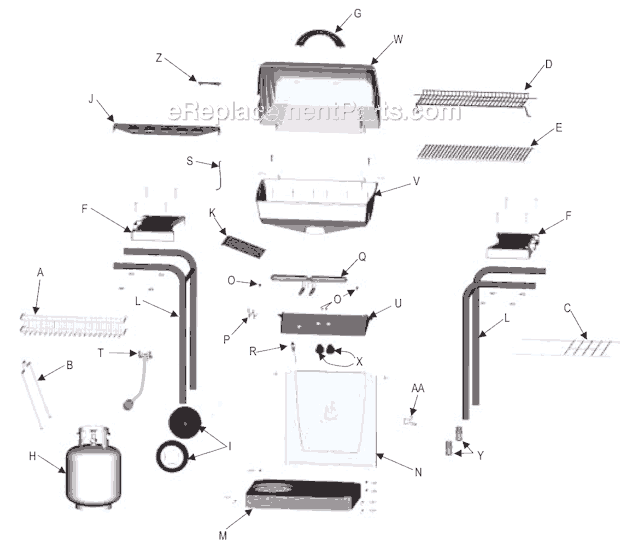 Char-Broil 463735704 Quickset Traditional Grill Page A Diagram
