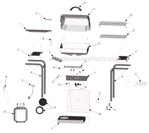 Char-Broil 463740004 Quickset Traditional Grill Page A Diagram