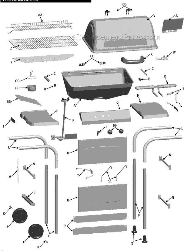 Char-Broil 463741209 Quickset Two Burner Grill Page A Diagram