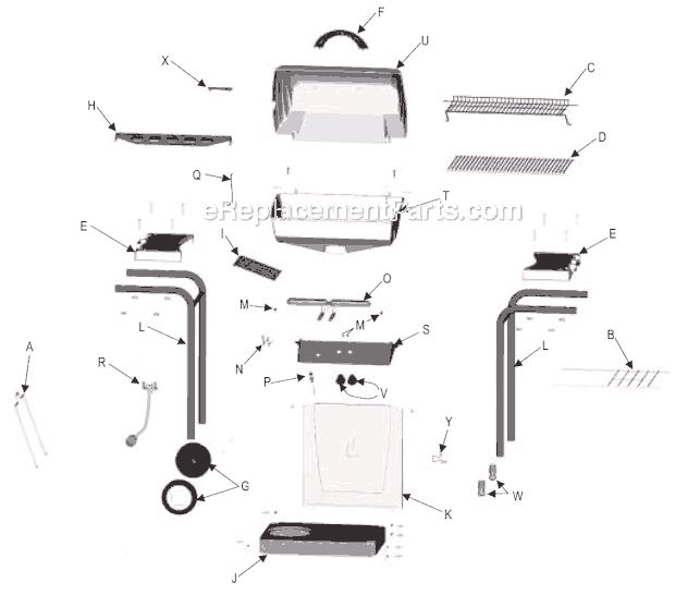 Char-Broil 463741304 Quickset Traditional Grill Page A Diagram