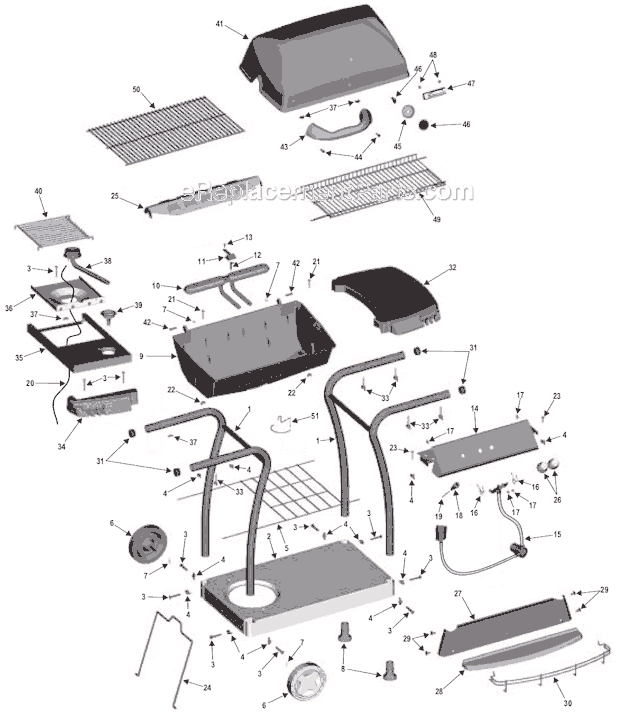 Char-Broil 463741404 Quickset Grill Page A Diagram