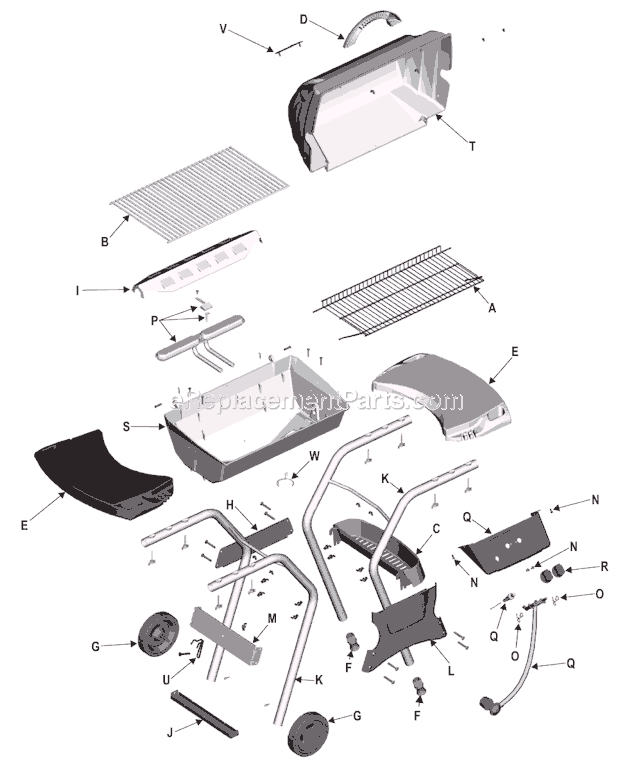Char-Broil 463750505 Quickset Grill Page A Diagram