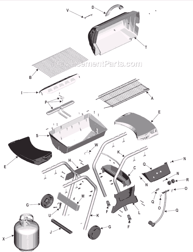 Char-Broil 463750605 Quickset Grill Page A Diagram