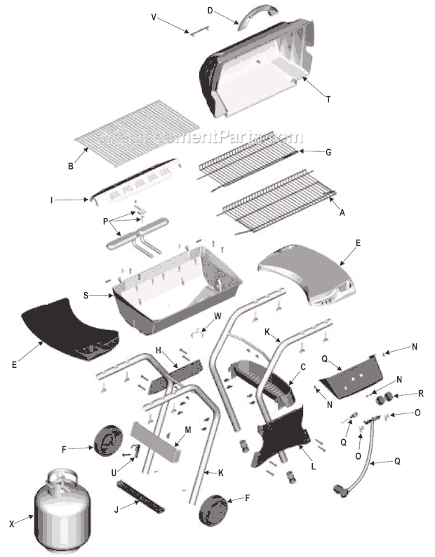Char-Broil 463811904 Quickset Grill Page A Diagram