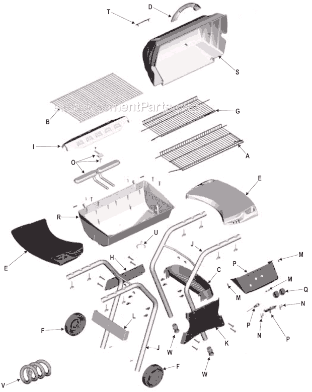 Char-Broil 463822004 Quickset Grill Page A Diagram