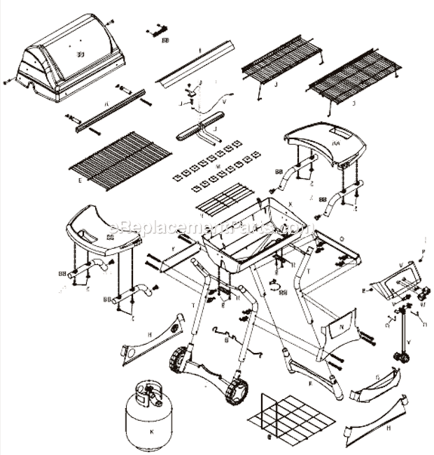 Char-Broil 4638257 Gas Grill Page A Diagram