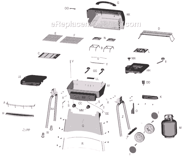 Char-Broil 463834503 Gas Grill Page A Diagram
