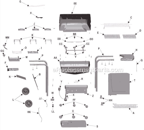Char-Broil 463860106 Quickset Traditional Grill Page A Diagram
