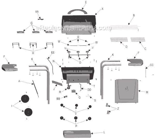 Char-Broil 463866006 Quickset Traditional Grill Page A Diagram
