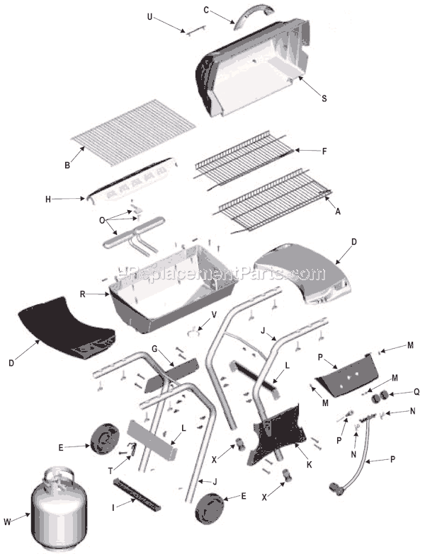 Char-Broil 463940104 Quickset Grill Page A Diagram