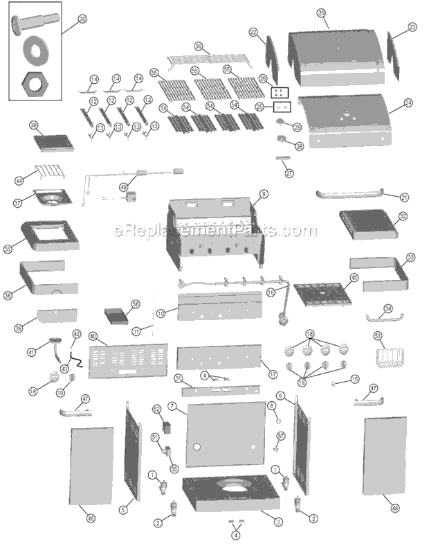 Char-Broil 464222009 Dual Fuel 4 Burner Grill Page A Diagram