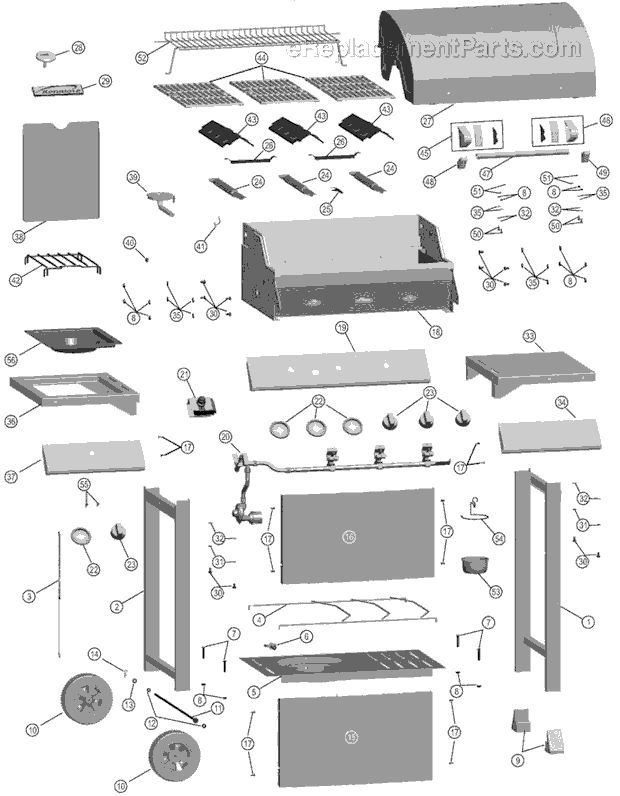 Char-Broil 464310408 (2008) Gas Grill Page A Diagram