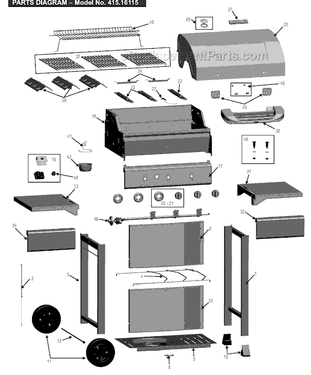 Char-Broil 464321607 Grill Page A Diagram