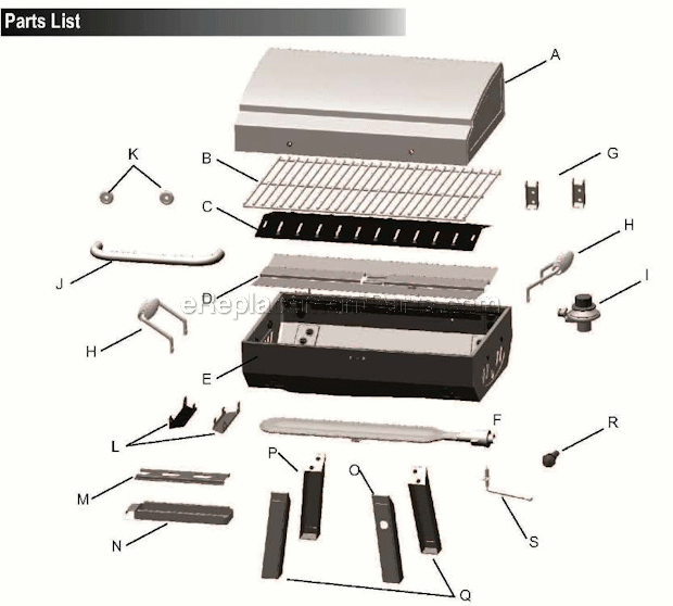 Char-Broil 465640212 Stainless Steel Table Top Gas Grill Page A Diagram