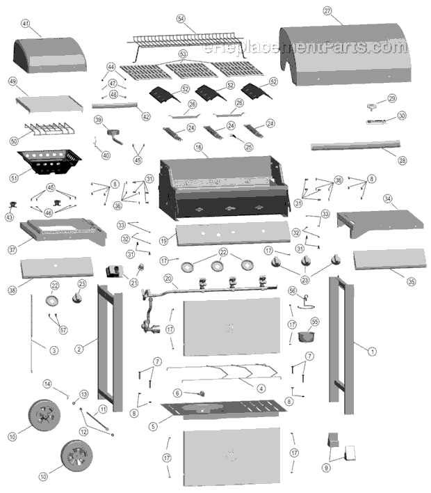 Char-Broil 466311208 (2008) Gas Grill Page A Diagram