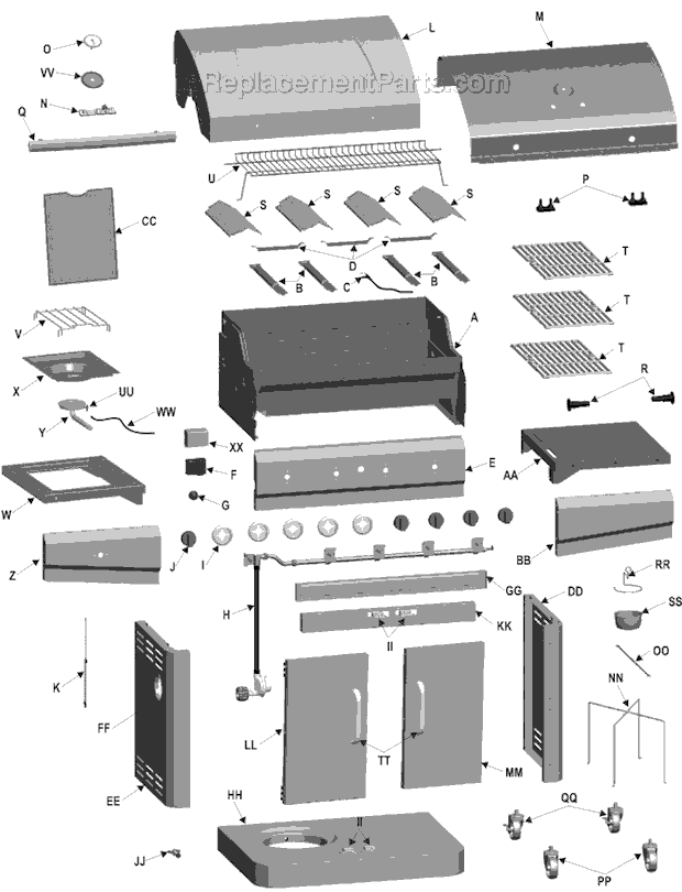 Char-Broil 466420909 Gas Grill Page A Diagram