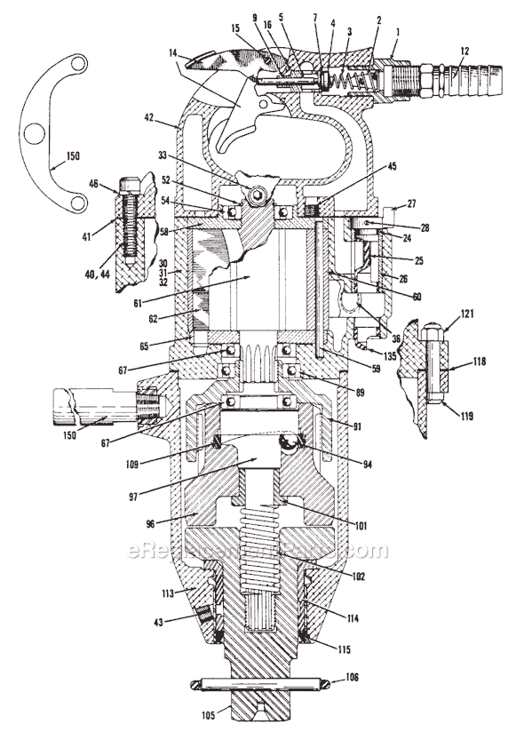 Chicago Pneumatic CP0614 GALED (T020021) 1-1/2" Impact Wrench Page A Diagram