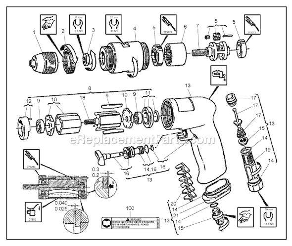 Chicago Pneumatic CP1274 (6151941274) 3/8" Drill Page A Diagram