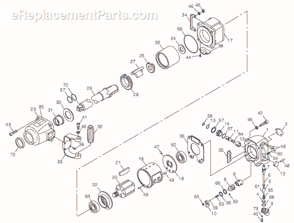Chicago Pneumatic CP5000 (T024585) 1" Impact Wrench Page A Diagram