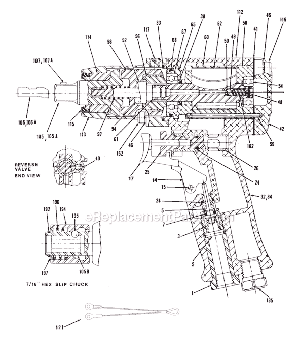 Chicago Pneumatic CP6031 HABAD (T021887) 3/8" Impact Wrench Page A Diagram