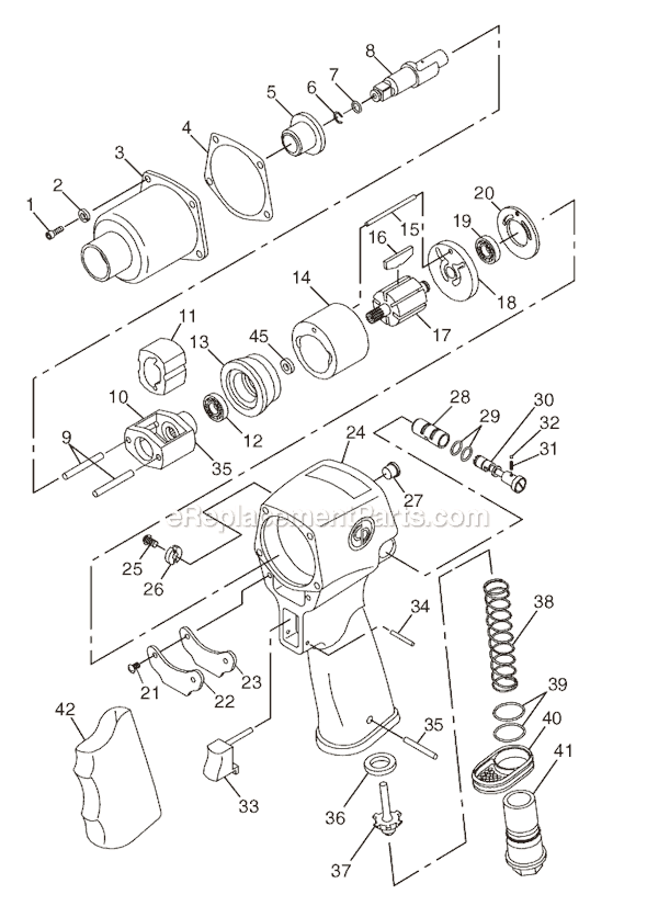 Chicago Pneumatic CP6300 RSR (T025285) 3/8" Impact Wrench Page A Diagram