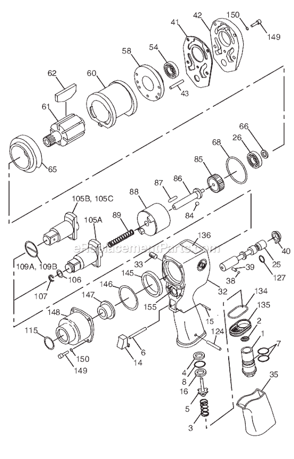 Chicago Pneumatic CP6760 RS1 (T025311) 1" Impact Wrench Page A Diagram