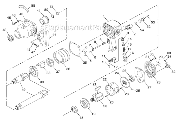 Chicago Pneumatic CP6910 RS (6151906910) 1" Impact Wrench Page A Diagram