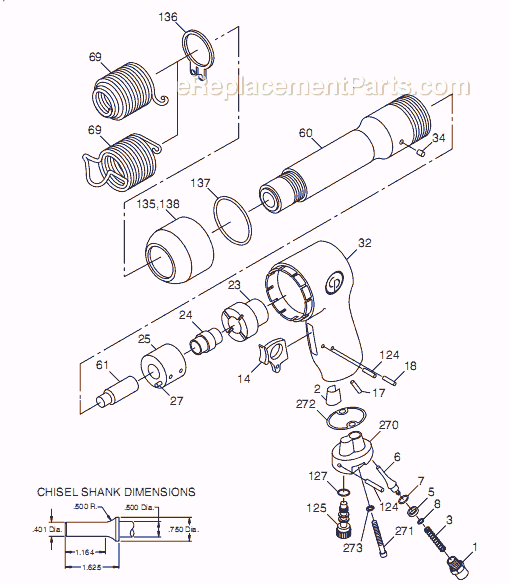 Chicago Pneumatic CP714 (T012735) Hammer Page A Diagram
