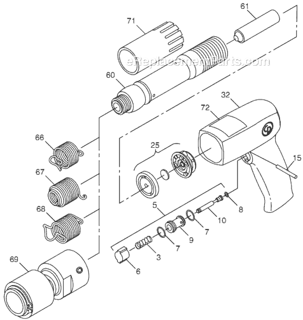 Chicago Pneumatic CP715 (T024381) Air Hammer Page A Diagram