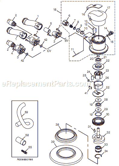 Chicago Pneumatic CP7220CV (8941072203) 6" Palm Sander Page A Diagram