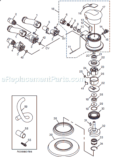 Chicago Pneumatic CP7220SV (8941072202) 6" Palm Sander Page A Diagram