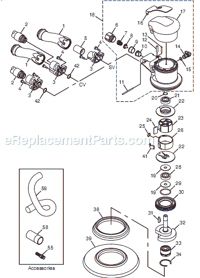 Chicago Pneumatic CP7220 (8941072201) 6" Palm Sander Page A Diagram