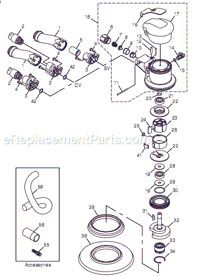 Chicago Pneumatic CP7250CV (8941072503) 6" Palm Sander Page A Diagram