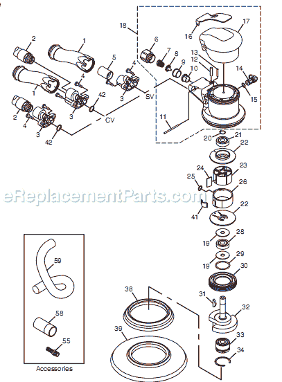Chicago Pneumatic CP7250SV (8941072502) 6" Palm Sander Page A Diagram