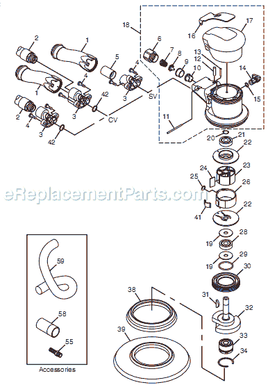 Chicago Pneumatic CP7250 (8941072501) 6" Palm Sander Page A Diagram