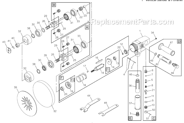 Chicago Pneumatic CP7265S (8941008650) 7in. Vertical Sander & Polisher Page A Diagram