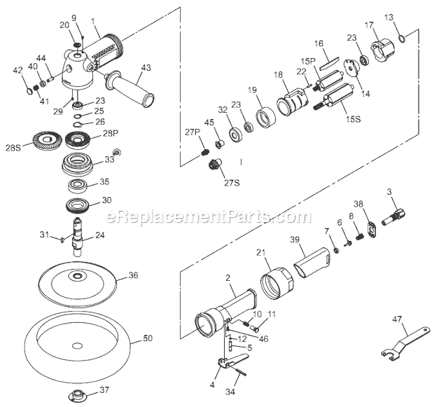 Chicago Pneumatic CP7269P (8941078691) 7in. Angle Sander & Polisher Page A Diagram