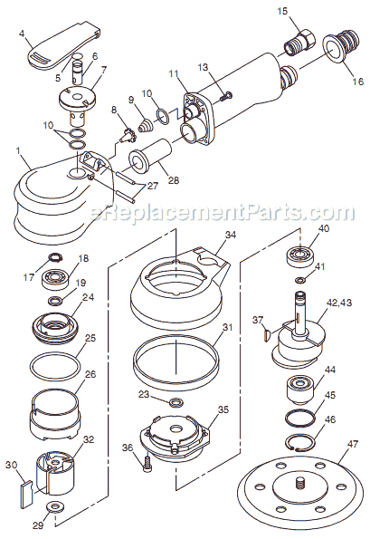 Chicago Pneumatic CP760P (T024718) 6" Palm Sander Page A Diagram