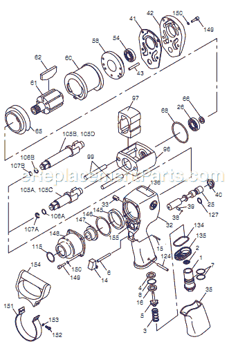 Chicago Pneumatic CP770-6 (T025272) 3/4" Impact Wrench Page A Diagram