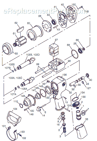 Chicago Pneumatic CP770 (T025271) 3/4" Impact Wrench Page A Diagram