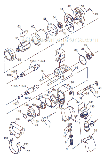 Chicago Pneumatic CP771-6 (T025274) 1" Impact Wrench Page A Diagram