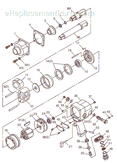 Chicago Pneumatic CP776 (T024621) 3/4" Impact Wrench Page A Diagram
