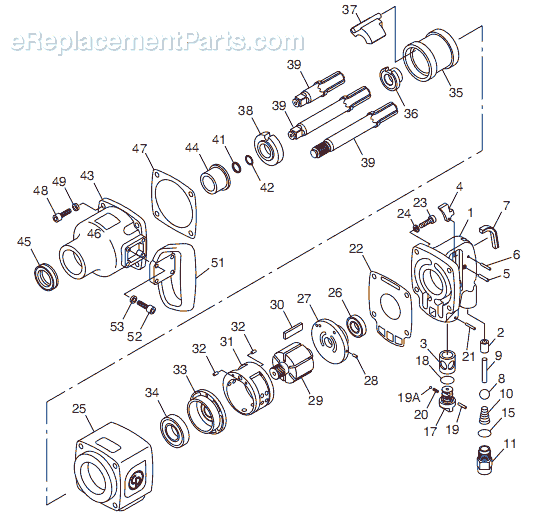 Chicago Pneumatic CP7778SP-6 (8941077781) 5-Spline 1" Impact Wrench Page A Diagram
