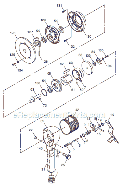 Chicago Pneumatic CP777 (T021927) 8" Handle Grip Sander Page A Diagram