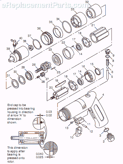 Chicago Pneumatic CP784 (T025258) 3/8" Drill Page A Diagram