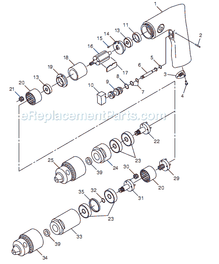 Chicago Pneumatic CP785 (T022698) 3/8" Drill Page A Diagram