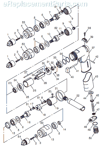 Chicago Pneumatic CP789R-26 (T025180) 3/8" Drill Page A Diagram