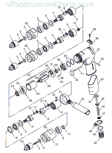 Chicago Pneumatic CP789R-42 (T025198) 3/8" Drill Page A Diagram