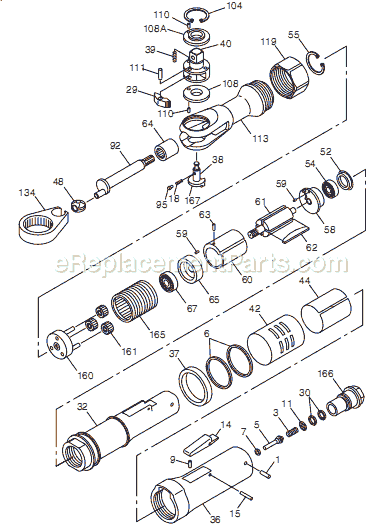 Chicago Pneumatic CP826T (T025075) 3/8" Ratchet Page A Diagram