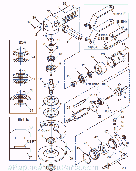 Chicago Pneumatic CP854E (T023187) 10mm Angle Grinder Page A Diagram